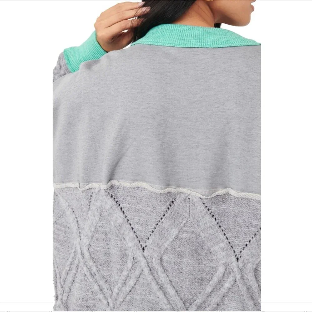 NWT $168 Free People Olympia Oversized Colorblock Sweater [ SZ Small ]‎ #q228
